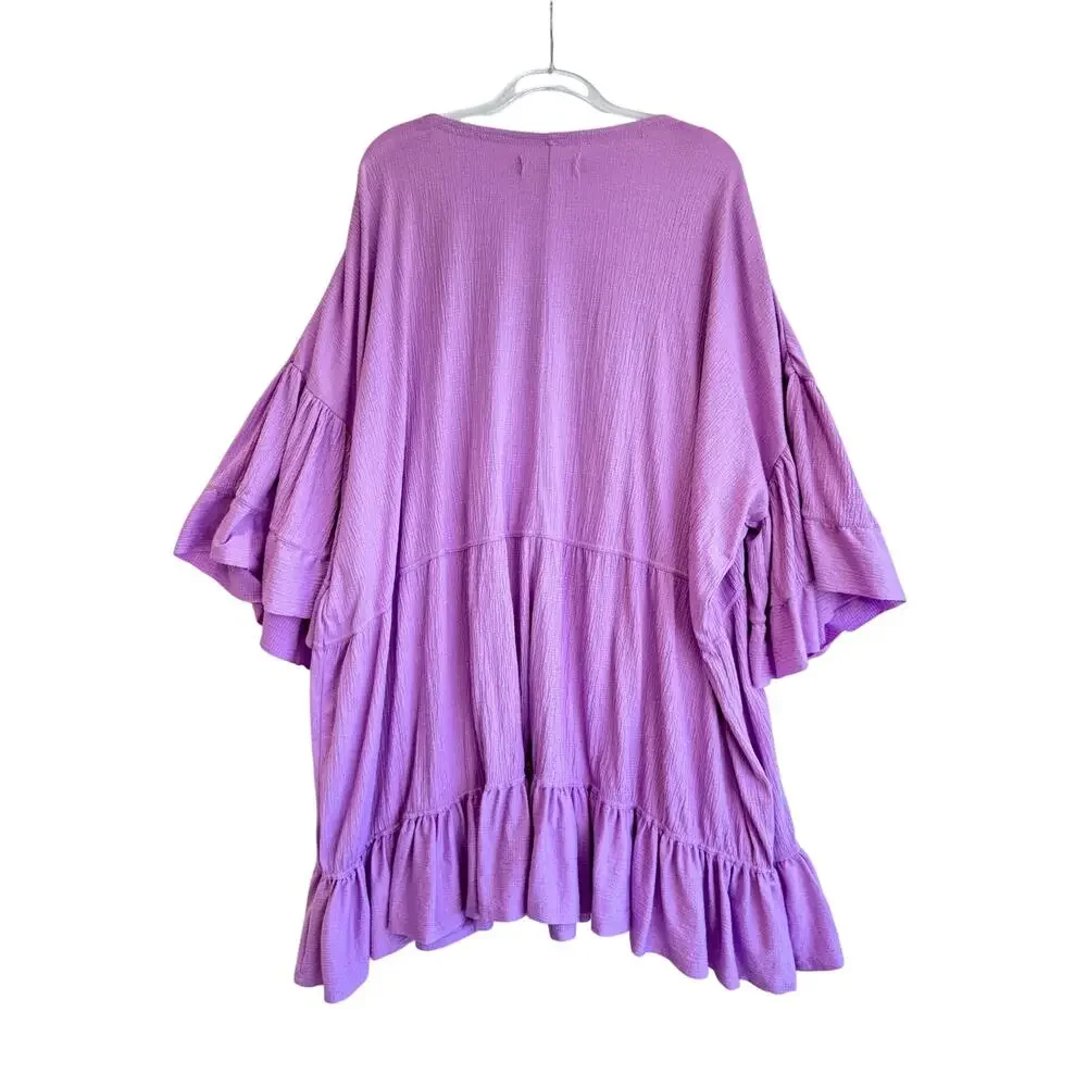 NWOT Free People Pink Ruffle Mini Dress - Picture 3 of 5